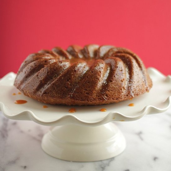 Apple Spice Cake with Caramel Sauce