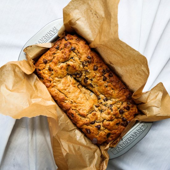 Tahini Chocolate Chip Banana Bread