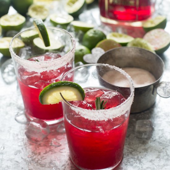 Beet Infused Margarita w/ Rosemary