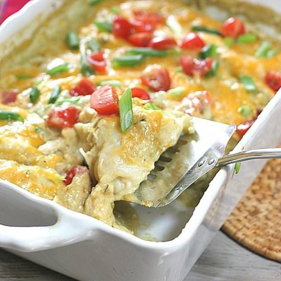 Salsa Verde Chicken Enchiladas