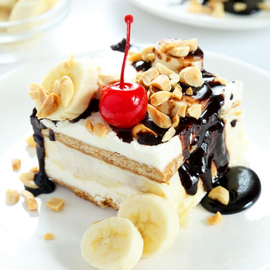 No Bake Banana Split Cake