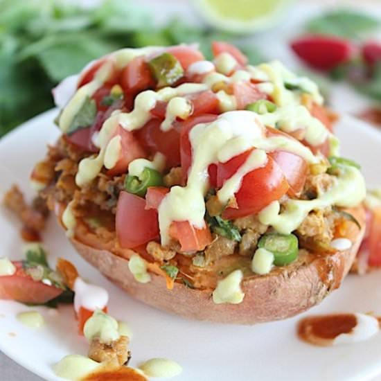 Loaded Mexican Baked Sweet Potato