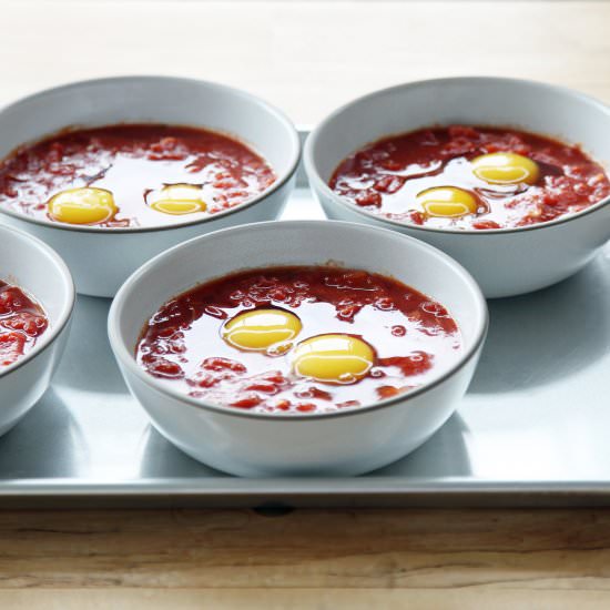 Double Yolk Egg Baked in Tomato Sauce