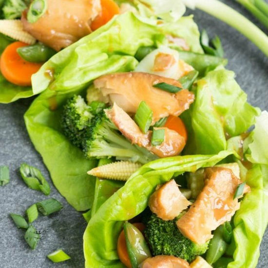 Asian Tilapia Lettuce Wraps