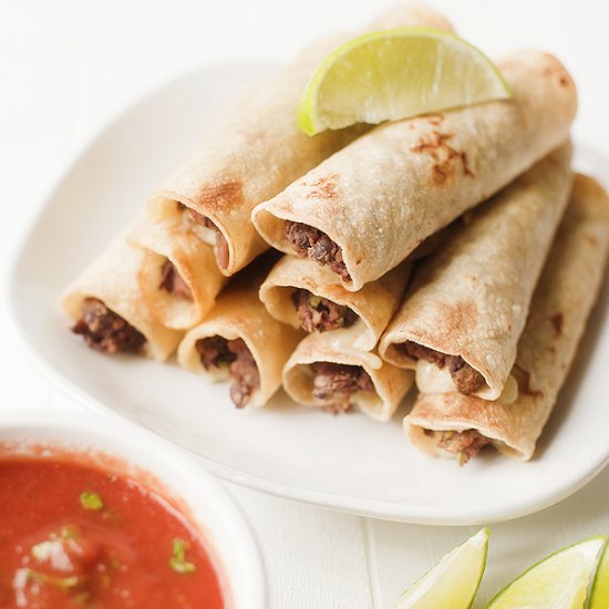 Baked Black Bean Flautas