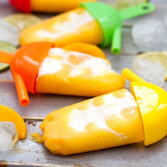 Peaches and Cream Margarita Popsicles