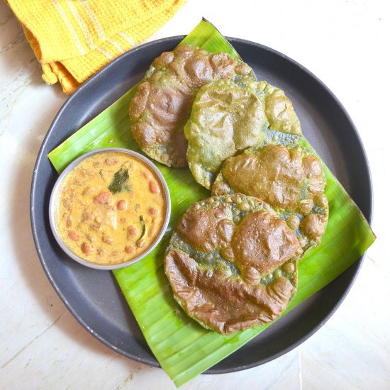 Palak Puris | Spinach Pooris