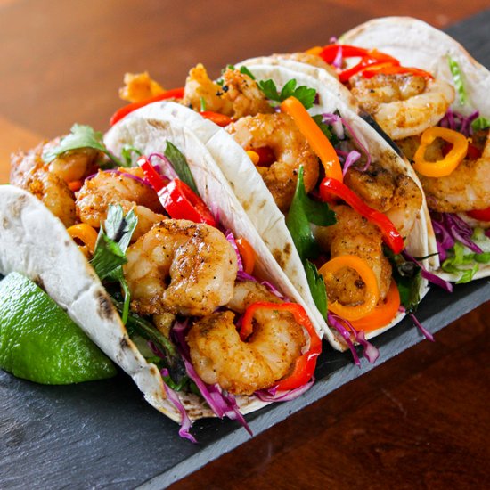 Shrimp Tacos & Pickled Peppers