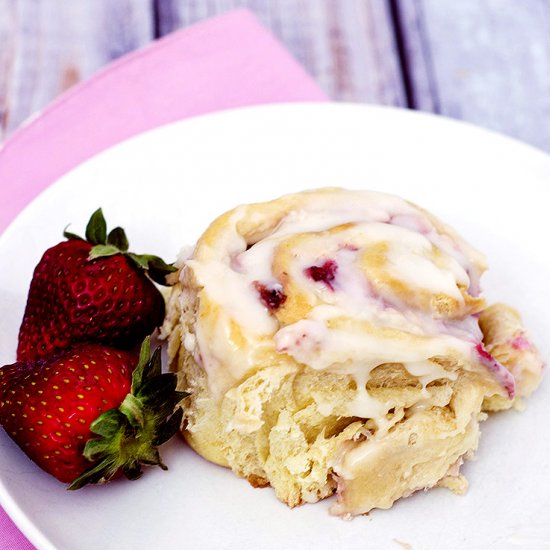 Strawberries and Cream Sweet Rolls