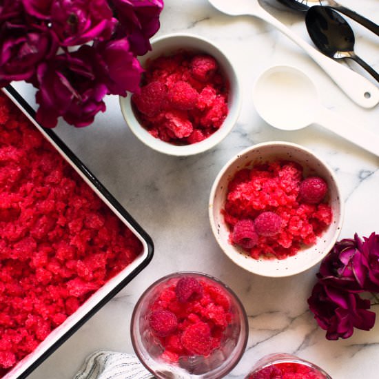 Raspberry Elderflower Granita