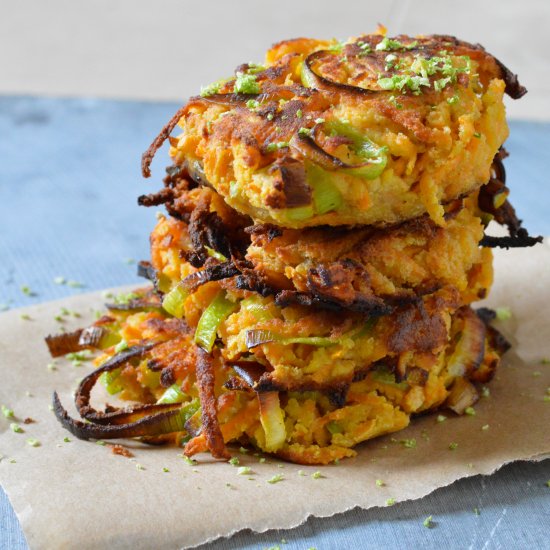 Sweet Potato, Leek & Lime Fritters