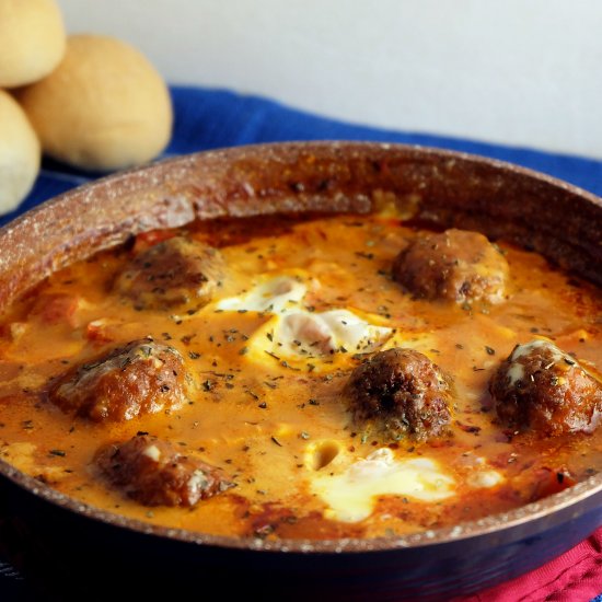 Eggs in Purgatory with Meatballs