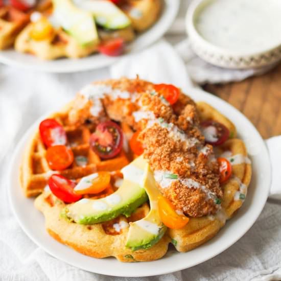 Chicken & Cornbread Waffles