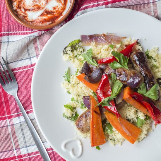 Spiced Sausages & Harissa Couscous