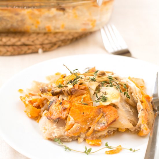 Sweet Potato and Celeriac Gratin