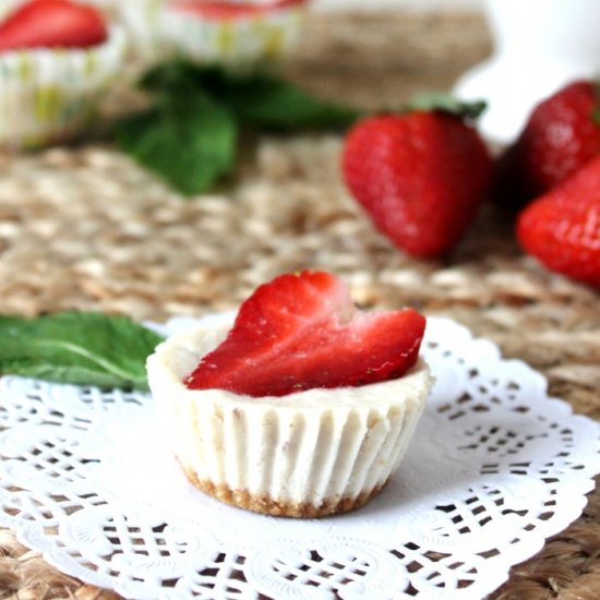 Frozen Strawberry Cheesecake Bites