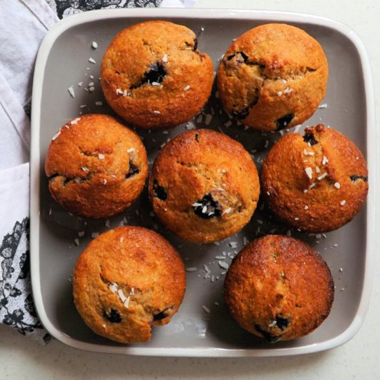 Blueberry Coconut Banana Muffins