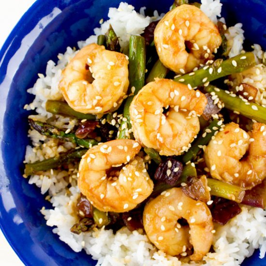 Quick Teriyaki Shrimp and Asparagus