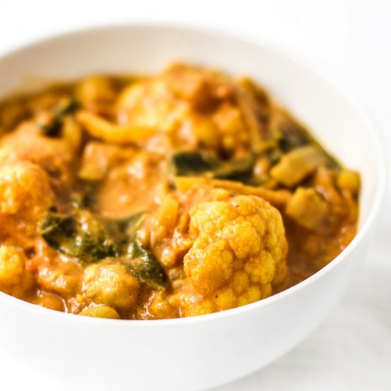 Coconut Cauliflower Chickpea Curry