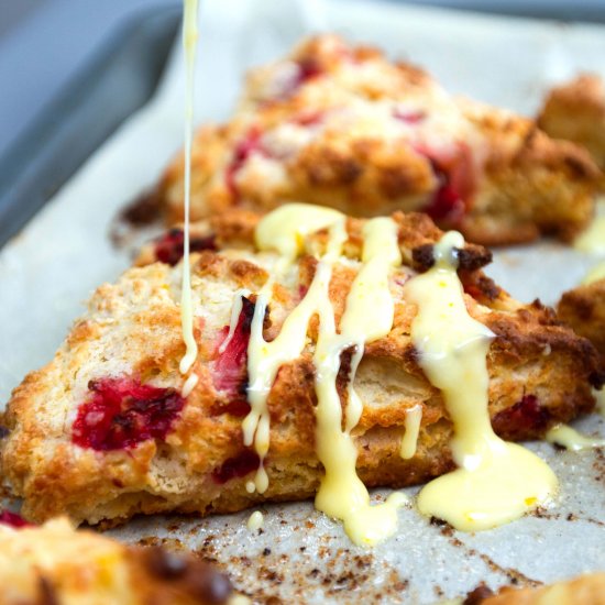 Orange Glazed Strawberry Scones