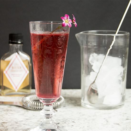 Hibiscus Champagne Cocktail