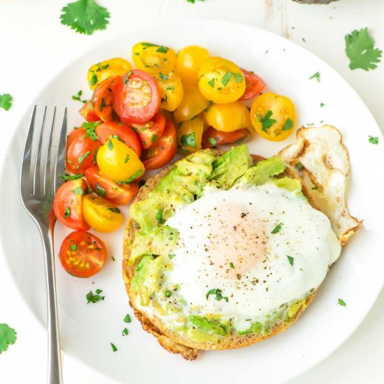 Bagel Egg in a Hole with Avocado