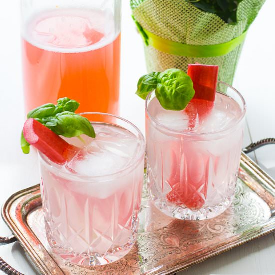 Rhubarb and Rosewater Cocktails