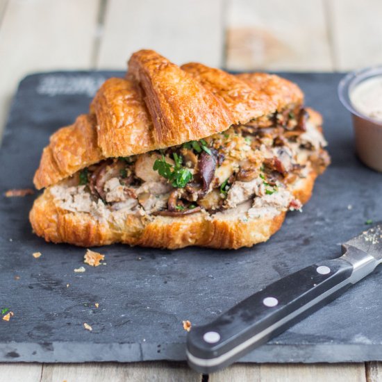 Mushrooms and pate croissant