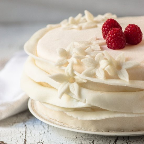 Raspberry Fondant Ruffle Cake