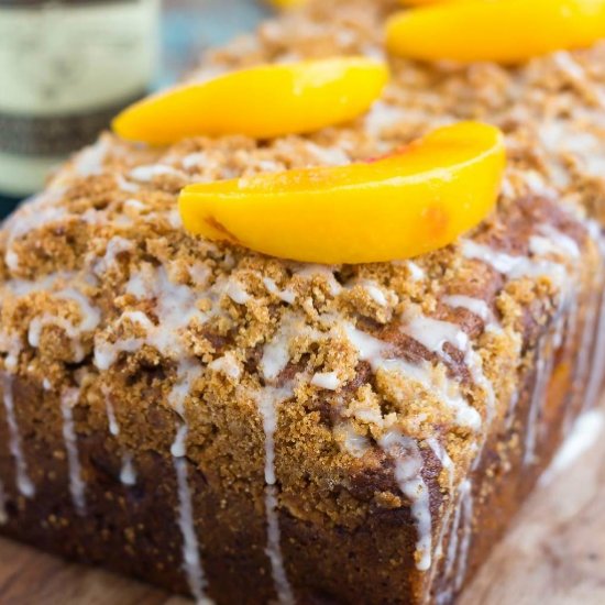 Glazed Peach Streusel Bread