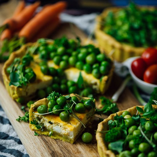 Peas and Herbs Cheese Tarts