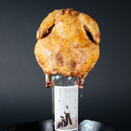 Perfect Roast Chicken with a Wine Bottle