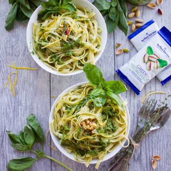 Pistachio Pesto Sauce Fettuccine