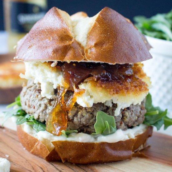 Burgers with Crispy Goat Cheese