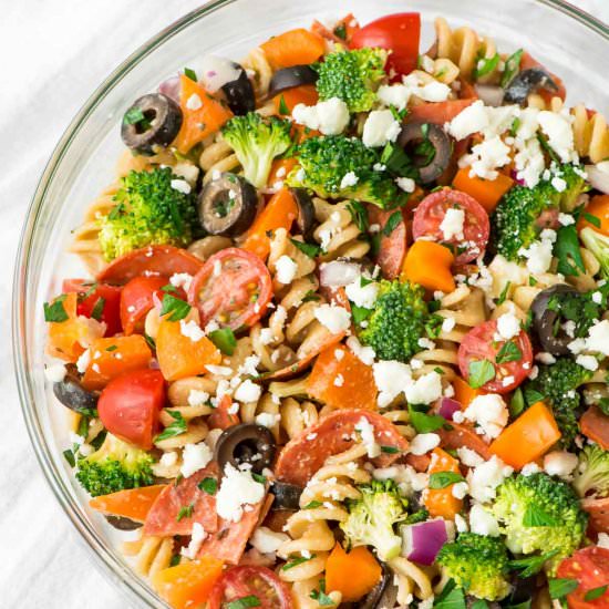 Healthy Pepperoni Pasta Salad