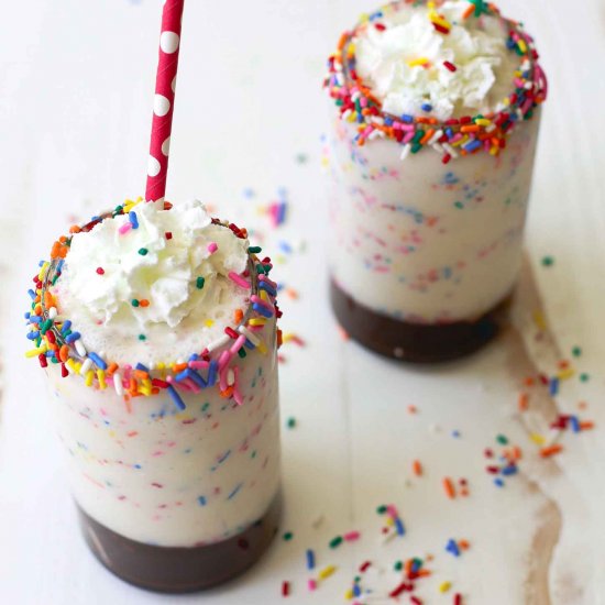 Funfetti Cake Batter Milkshakes