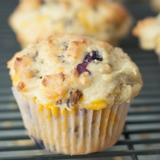 Blueberry Cheddar Sausage Muffins