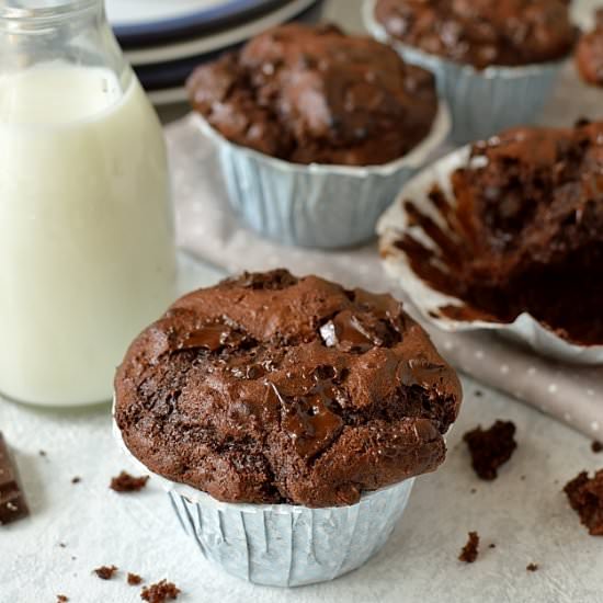 Chocolate Almond Raisin Muffins