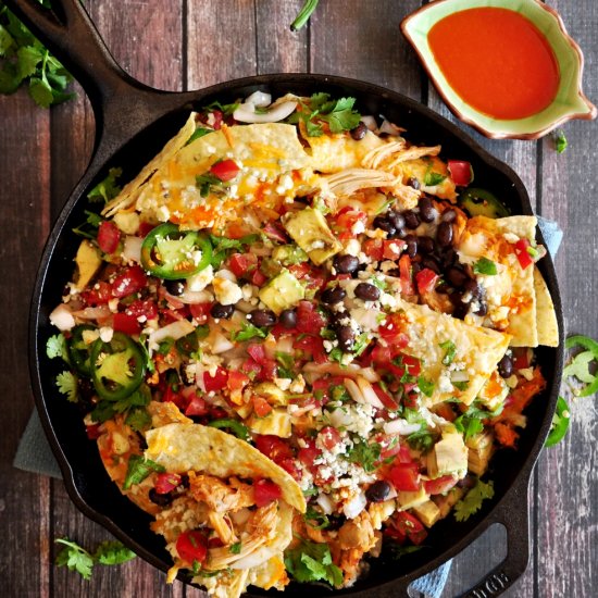 Three-Cheese Buffalo Chicken Nachos