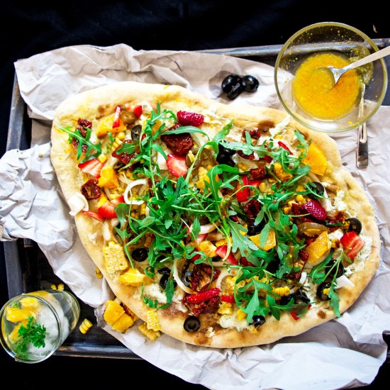 Corn Cream Cheese Flatbread