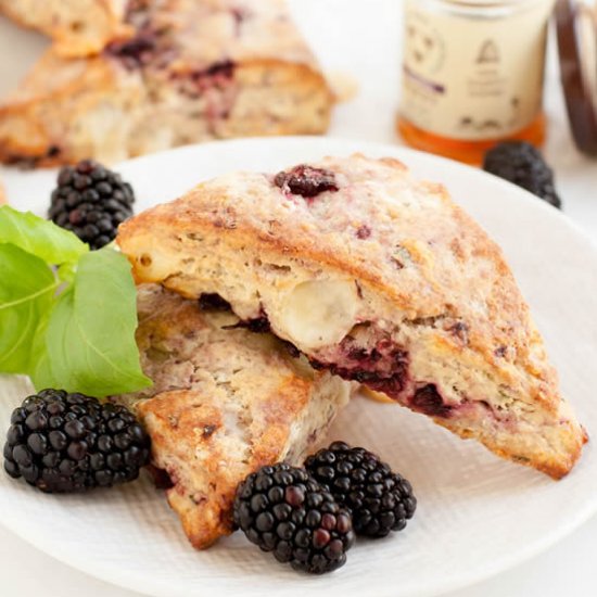 Blackberry Fontina Basil Scones