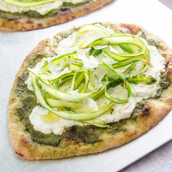 Shaved Asparagus Ricotta Flatbread