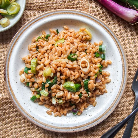 Green Garlic and Spring Onion Farro