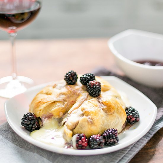 Wine-Infused Baked Blackberry Brie