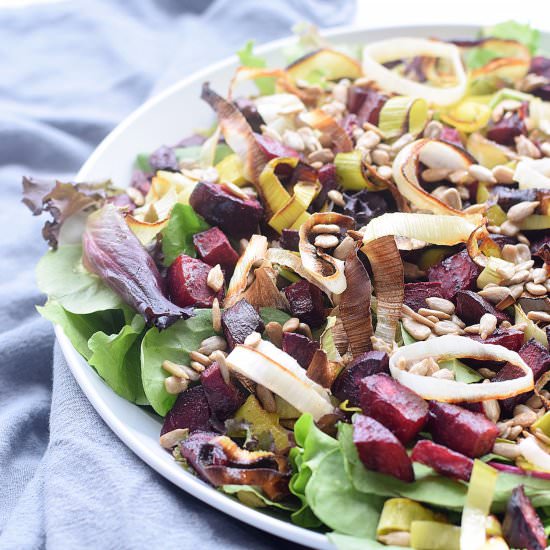 Roasted Leek and Beet Salad