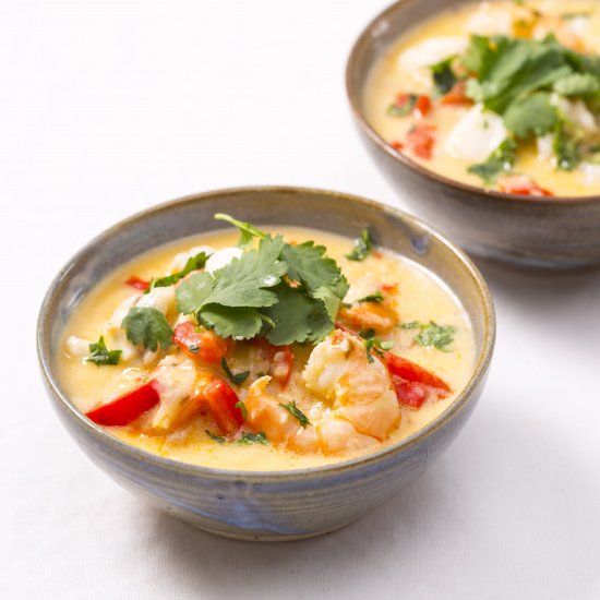 Moqueca de peixe e Camarão