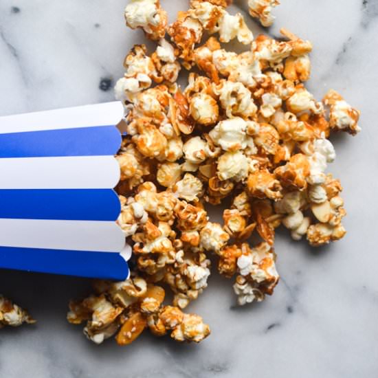 Spicy Honey Sesame Caramel Popcorn