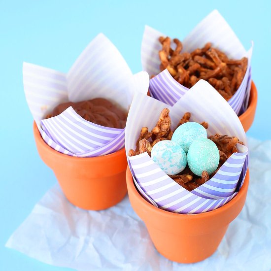 Robin’s Nest Rice Crispy Treat Cups