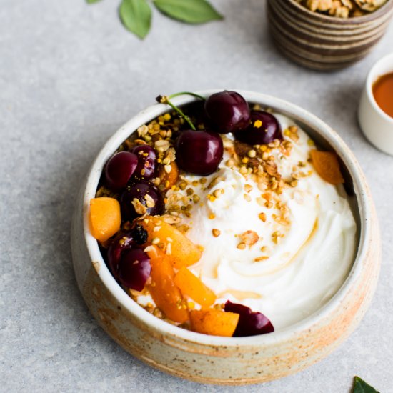 Stewed Summer Fruit+Citrus Granola