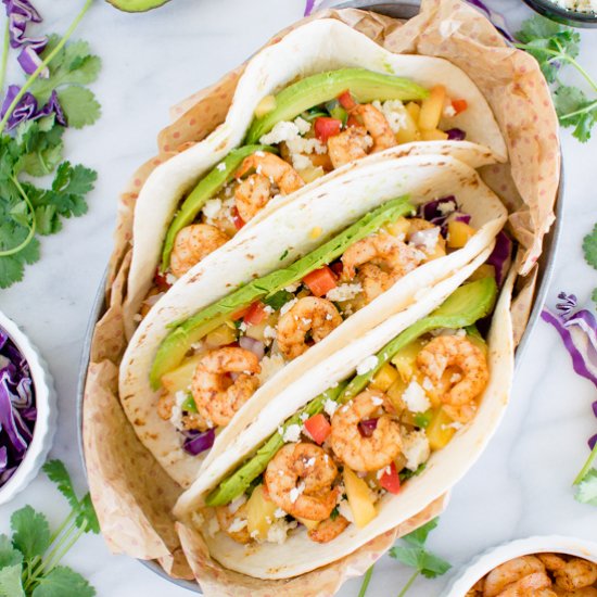 Caribbean Jerk Shrimp Tacos